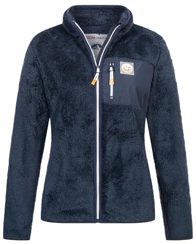 Geographical Norway Damen Teddy Fleece Jacke Herbst Winter Jacke Sweater Übergangsjacke