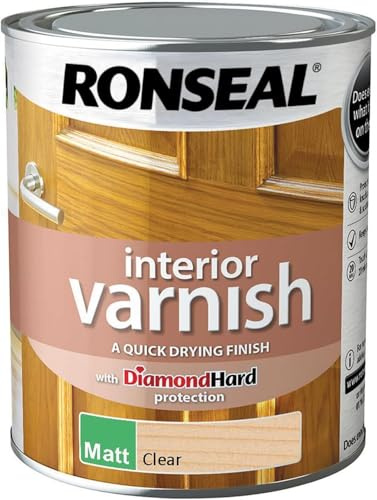Interior Varnish Matt Clear 750ml – Diamond Hard Protection for Wood Furniture Floors – Quick Drying 20 Min – Low Odour Polyurethane Finish