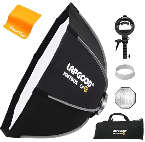 Bowens Mount Softbox 80 cm Handheld Quick Set-up, S-Type Bracket Compatible con Godox Canon Sony Fuji YongNuo Flash AD200PRO V1 TT600 V860III 430EXIII SB500 YN320EX YN560