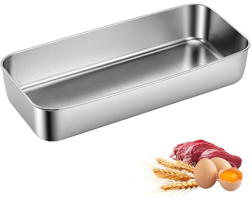 Hejo Molde Rectangular de Acero Inoxidable, 33,4 x 15 x 6,3 cm | Rectangular para Pan Grande, Fácil de Limpiar, Molde de Hornear para Pan Casero, Pasteles y Pasteles de Carne