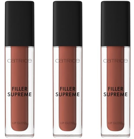 Catrice Filler Supreme Lip Gloss, Nr. 090, Braun, feuchtigkeitsspendend, volumengebend, vergrößernd, glänzend, vegan, ölfrei, ohne Konservierungsstoffe, ohne Parabene, 3er Pack (3x3.2ml)