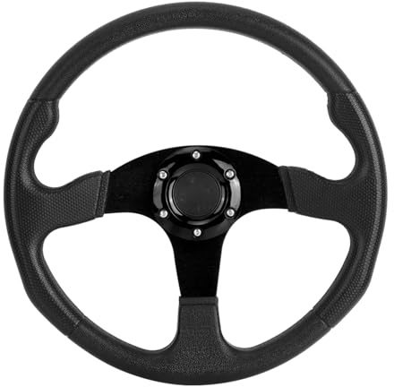 Cryfokt Blaues 14-Zoll-Drift-Lenkrad Deep Dish Rennwagen-Sportlenkrad für Autozubehör (Black)