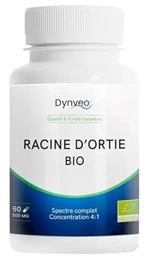 Racine d'Ortie BIO - Drainage & Confort Urinaire - Extrait Concentré 4:1 (500 mg = 2000 mg) - Extraction sans solvant - Vegan & Sans Additif - 60 Gélules (2 Gélules/jour = 1 mois) - France - Dynveo