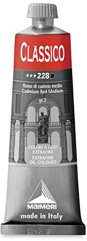 Maimeri Classico 60 ml, Extra Feine Künstlerölfarbe, Farbton Kadmiumrot Mittel