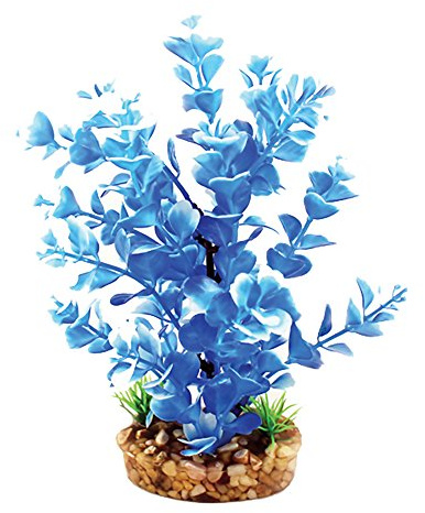 Aqua One Vibrance Ludwigia with Gravel Base Aquarium Plant, Medium, Blue