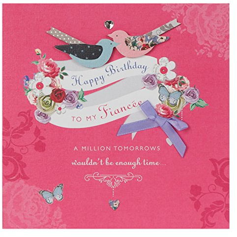 Hallmark Birthday Card For Fiancee 'A Million Tomorrows' - Medium Square