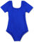 FEESHOW Mädchen Ballett Trikot Einteiler Ballettbekleidung Tanzbody Turnanzug Leotard Bodysuit Kurzarm für Training Performance Dunkelblau 140