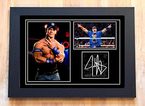 Atemberaubender, gerahmter Kunstdruck, mit Autogramm von John Cena Wrestling