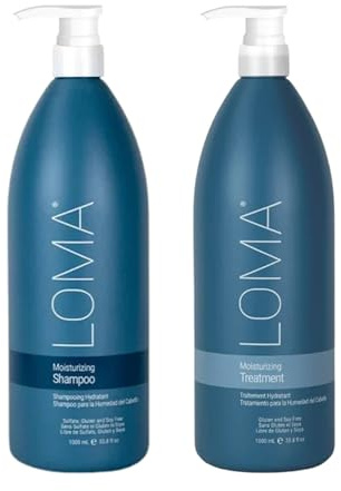 LOMA Moisturizing Shampoo & Spülung 2x1L | Feuchtigkeits-Duo mit Aloe Vera und Avocadoöl; schützt vor Hitzeschäden. Für trockenes Haar, sulfat- & parabenfrei. 2x1L.