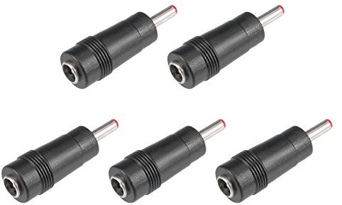 sourcing map DC Power Connector 5.5x2.1mm Female Jack to 3.5x1.35mm Male Adapter Barrel Connector 5pcs