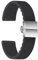 ULLCHRO Unisex Kautschuk Armband mit Edelstahl Silber Faltschließe 20mm, Schwarz
