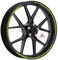 Autodomy | Pegatinas Llantas Moto Juego Completo para 2 Llantas de 15 a 19 Pulgadas | Adesivos Llanta Moto Resistentes a la Lluvia, Sol, Grasa, Aceite | Sport Design | Verde Lima