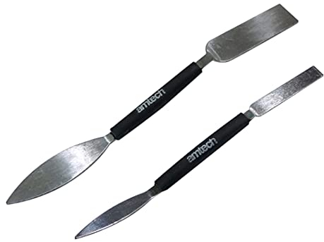 Amtech G1855 Leaf and Square Profiling Tool Set, Triangular and Square Blades, Plasterers Trowel, Small Tool, Double-Ended 2-Piece