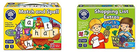Orchard Toys Match and Spell Game & Shopping List Extras Pack - Fruit & Veg Game