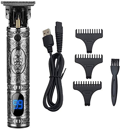 Clippers Per Capelli Da Uomo, Trimmer Per Capelli Elettrici Cordless Con Display LCD, Tutto Il Trimmer Per Barba Ricaricabile In Metallo Con 3 Allegati, Per Uomini Bambini Per Bambini Stilisti Barbier