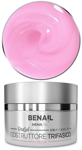 Gel ricostruzione unghie coprente, eleastico e non crea sollevamenti. Gel costruttore per unghie trifasico non brucia in lampada per ricostruzione unghie con cartine o dual tip (Rosa)