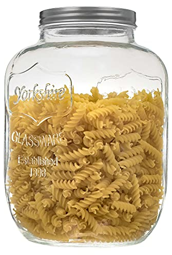 Tarro de cristal extragrande con boca para enlatar en la cocina, tarro de almacenamiento para galletas, caramelos, con tapa de rosca de acero inoxidable