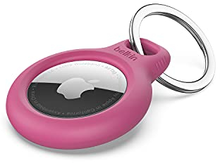 Belkin AirTag Hülle mit Schlüsselanhänger (Secure Holder Schutzhülle für Air Tag, Accessoire mit Kratzschutz) – Pink