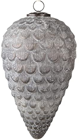 Clayre & Eef Christbaumkugel grau Ø 15x25 cm 6GL3095