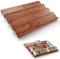Tinamo Organiseur de tiroir à épices en bois d'acacia pour étagère de rangement – Étagère à épices à 4 niveaux pour tiroir 64 bocaux (lot de 8)