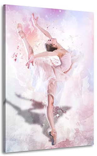 Kunstgestalten24 Leinwandbild Ballett-Tänzerin Wandbild Kunstdruck Raum- u. Wanddekoration XXL