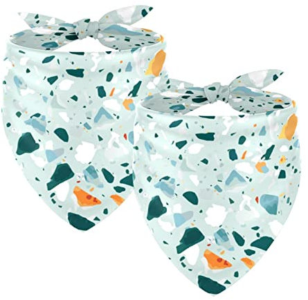 Dreieckstuch für große Hunde, Terrazzo, Bodenbelag, atmungsaktiv, 2 Stück