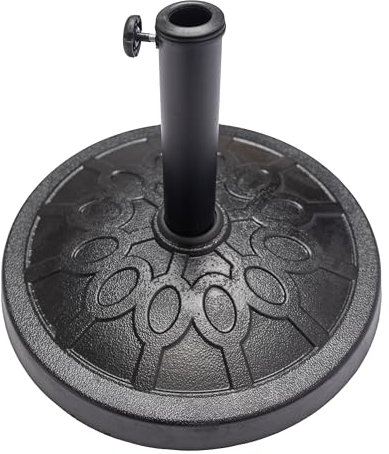 Relsy 12KG Parasol Base For Patio Furniture Parasol Umbrella Stand, Resin Parasol Bases Heavy Duty Garden Parasol 43cm Diameter For 2M Garden Umbrella Holder - 01