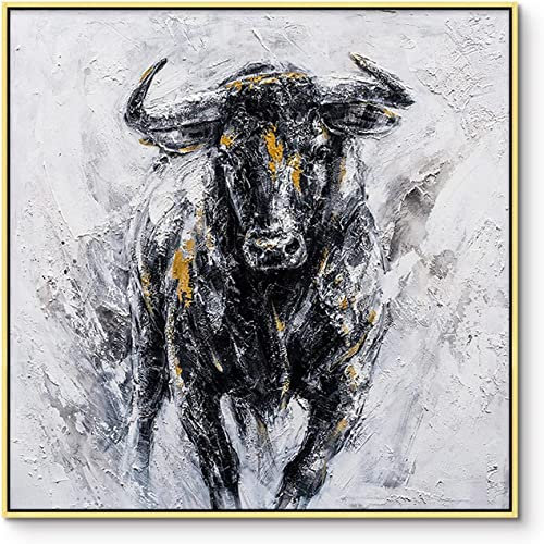 DZCPP-HongYu Precioso cuadro de 50x50cm sin marco, pintura taurina abstracta, cartel de toro impreso y cuadro de lienzo impreso para decoración de estudio de oficina