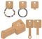 G2PLUS Selbstklebende Armbänder Displaykarten, Braun Halsketten Display Karten, 100 Stück Schlüsselanhänger Ohrringe Display-Karten, 10x 4cm Kraftpapier Display-Karten für Haarclips, Schmuck