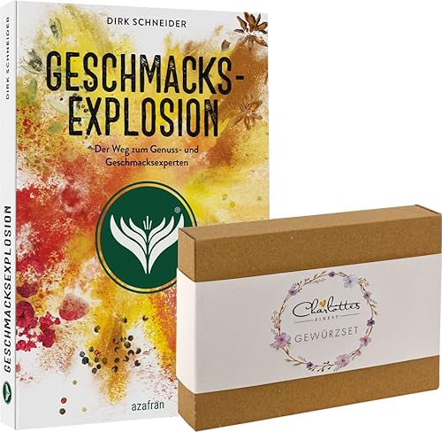 Gourmet Gewürzgeschenkset mit Buch | Charlottes Finest BIO Gewürze Set Geschenkset | Geschenkbox + Buch Geschmacksexplosion