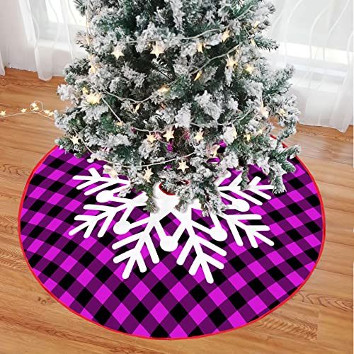 Odot Jupe de Sapin de Noël, Couvre Pied Sapin Noël Rond Jupe d'arbre de Noël Jupe Sapin de Noël pour Le Sapin de Noël Décoration de Sol Décoration de Noël (Rose-Violet,28 Pouces)