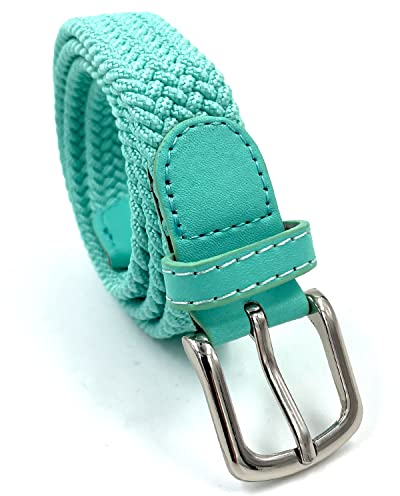 LisaModa Kinder Stretch Flechtgürtel Junge Mädchen Teenager Elastisch Viele Farben (Türkis 39)