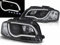 LED Scheinwerfer LightTube Set für Audi A3 8P 2003-2008 in schwarz