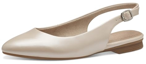 Jana Damen Slingpumps Flach Vegan, Weiß (Pearlized), 39 EU