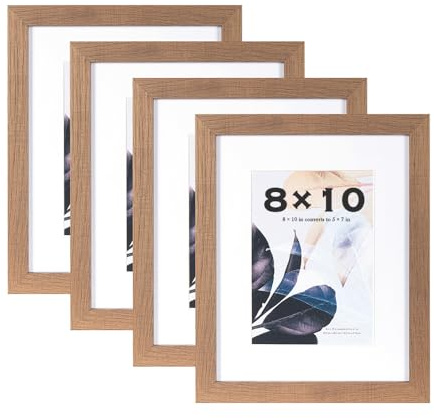 Scholar Tree Braune 10x8 Bilderrahmen, 4er-Set, Holz-Bilderrahmen für freistehend und Wandmontage…