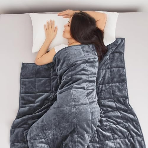 Bestlivings Gewichtsdecke 150x200cm - Entspannungsdecke 9kg - Anti Stress und Therapiedecke Anthrazit - Öko Tex - beschwerte Kuscheldecke mit Glasperlenfüllung