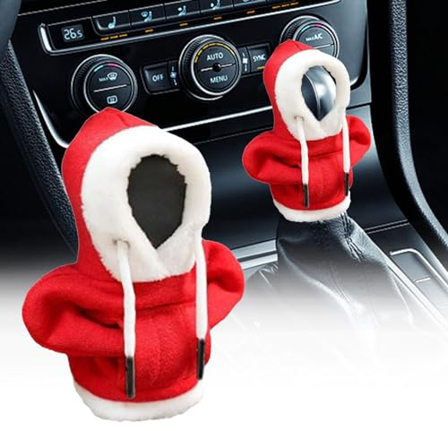 Vordpe Schalthebel Hoodie, Auto Schaltknauf Abdeckung, Schaltknauf Hoodie, Hoody für coole Auto-Innendekoration, Schalthebelhaube Car Gear Shift Cover (Rot)