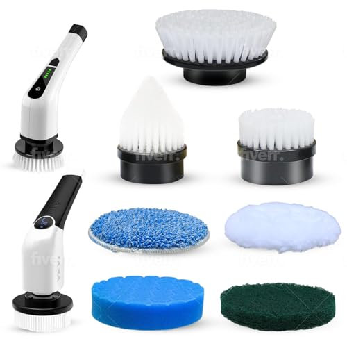 Austauschbare Bürstenköpfe für elektrischen Spin Scrubber, 7 Stück Reinigungsbürsten Kompatibel mit Marken ANS 8050/ ANS 8051/ LZ-8052 Kabelloser Spin Scrubber, Power Reinigungsbürsten für Badezimmer