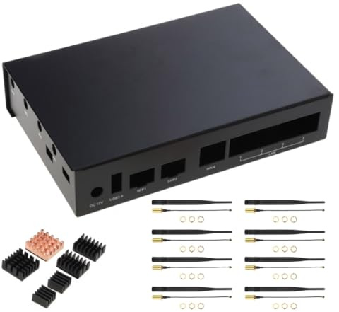 Durable Metal Case For Banana PiR3 8 WiFi Antennas OpenSource Router Board Enclosure Cooling Box Optional Heatsinks Metal Case With Antenna