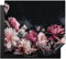 KitchenYeah© Herdabdeckplatte Einteilig Ceranfeld Abdeckplatte Küche Deko Ceranfeldabdeckung Herdabdeckung Induktionsmatte Blumen - Rosa - Natur - Schwarz - 58x51 cm