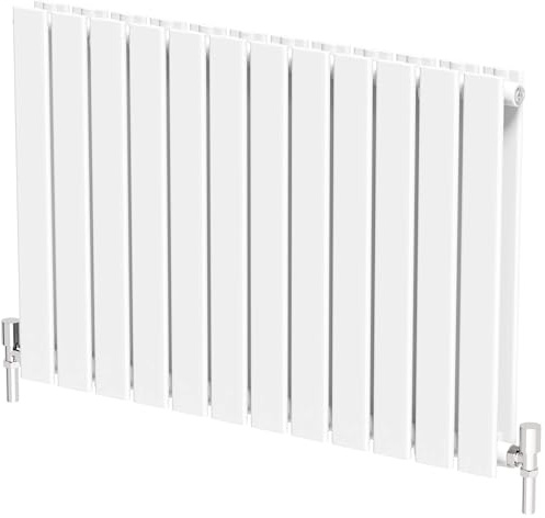 Radiant Living White Horizontal Radiator 600 x 912mm – Double Flat Panel Designer Radiator, High Efficiency Modern Steel Heating for Living Room & Bathroom