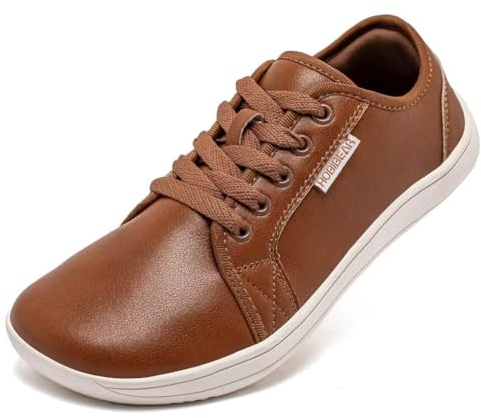 HOBIBEAR Trailrunning Schuhe Männer Leder Minimalistische Outdoor Trail Running Walking Schuhe Braun Größe 40
