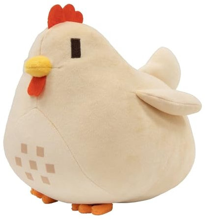TOPLITHE Stardew Huhn Kuscheltier, Tierhuhn Plüsch Bauernhof Henne Plüschtier Kissen Als Geschenk for Spielefans(Size:White)