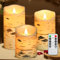 Kiexung LED-Kerze, Birkenkorn-LED-Kerze, batteriebetriebene Kerze, Remote-Timer-Acrylkerze und super robuste festliche flammenlose Kerze, Wohnkultur, 3-teiliges Set (Birkenkonstruktion)
