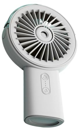YUHANGCIYE Ventilador de nebulización con ventilador de mano pequeño, ventilador recargable, pulverizador de agua, ventilador de mano para viajes, material ABS