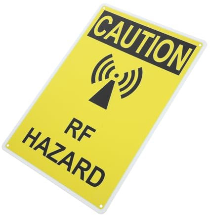 NIYANGLE Warning Sticker Radio Frequency Hazard Sign Caution for Industry Safety Sign Wall Sign Warning Sign