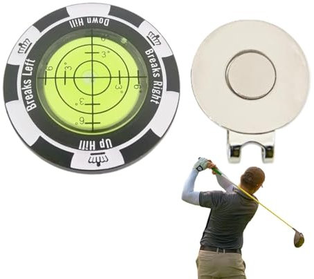 Paodduk Golf Green Reader, Golf Ball Marker Levels, Green Reading Golf Ball Marker, Hat Clip Golf Levels Reader, Golf Green Slopes Reader, Golf Training Equipment to Improve Putting