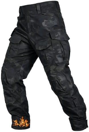 OCANXUE Men's Tactical Pants Camo Cargo Pants Ripstop Work Hiking Pants with 10 Pockets No Belt