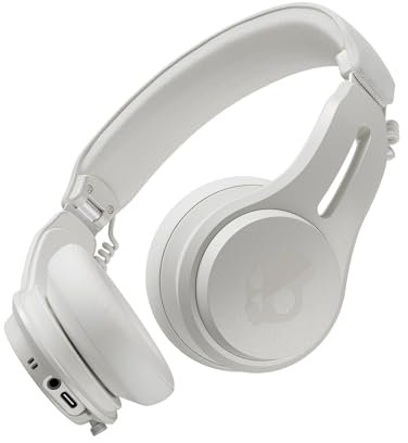 Skullcandy Icon ANC Wireless On-Ear Bluetooth Headphones, Active Noise Cancelling, Up to 60 Hours Battery, Sweat Water Resistant, Foldable and Durable, Microphone for iPhone Android - Bone