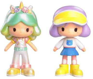 DUNDUN Fashion Dolls | 2 muñecas Estilo Kawaii | con Piezas Intercambiables para Combinar con Otras muñecas de la colección y Crear Conjuntos de Moda my Cool | Muy fácil y Divertido